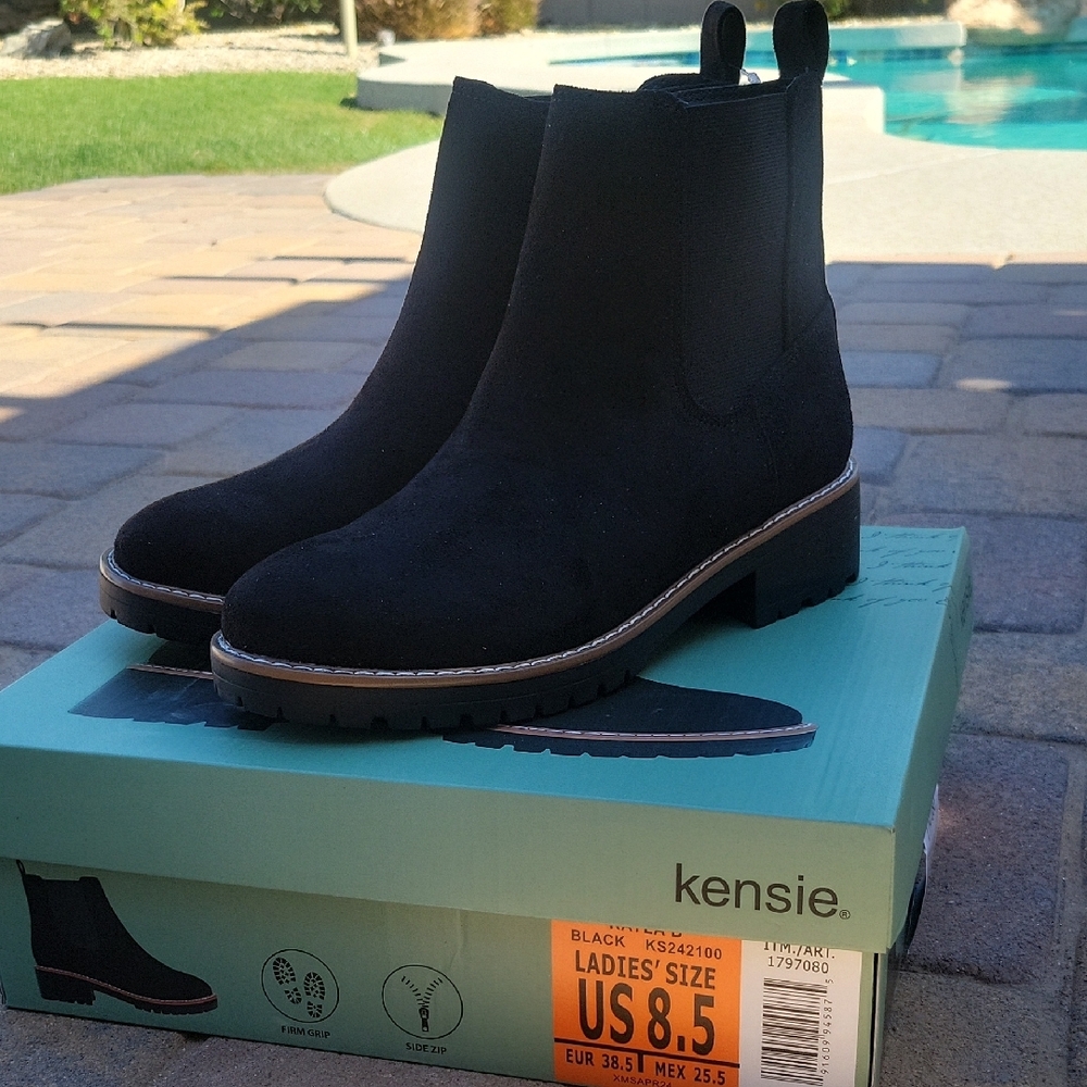 Kensie Womens Black Ankle Boots Size 8.5 - Picture 2 of 10